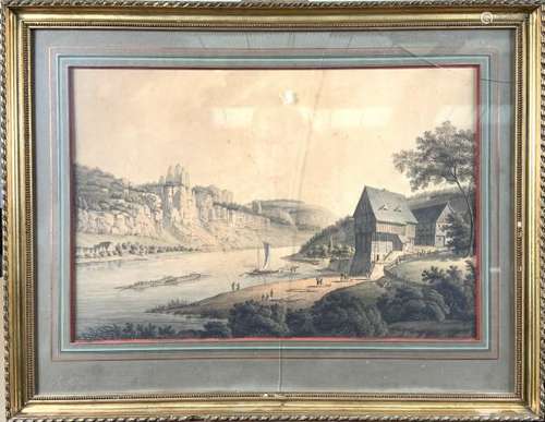 Johan Gottfried JENTZSCH (1759-1826). Saxe, paysage représentant des forestiers au [...]