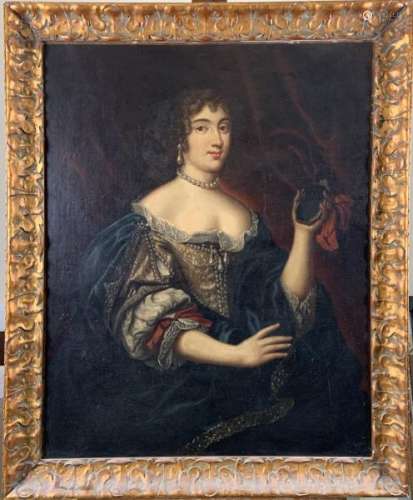 Ecole française fin du XVIIIe siècle. Dame de qualité. Huile sur toile. 102 x 80 [...]