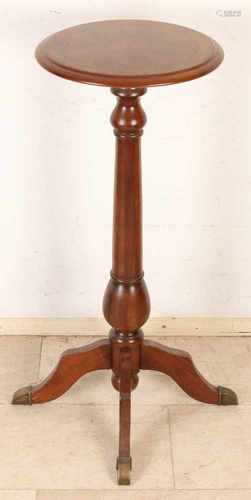 English-style mahogany pedestal with intarsia. Style furniture. Second half 20th century. Size: