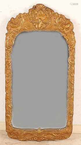 19th Century gilded Rococo-style mirror. Dimensions: H 87 x W 43 cm. In good condition.