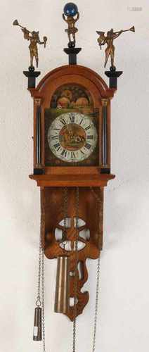 Old oak Frisian skipper little tail clock with moon phase. Second half 20th century. Dimensions: