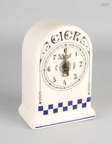 Antique German ceramic egg timer. Signature Ideal. Nouveau 1915. Size: 19 x 13 x 8 cm. In good