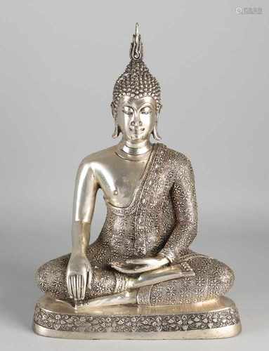 Big plated bronze Buddha. 21st century. Size: H 35 cm. In good condition.