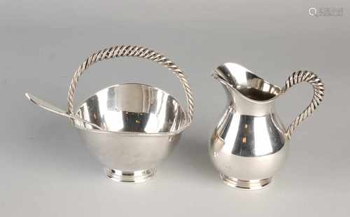 Silver cream yourself, 925/000, sugar spoon, 800/000. Sphere model, placed on a round base with a