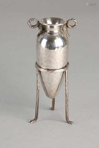 Large silver miniature, 925/000, in the form of a Greek amphora standard. The amphora is provided