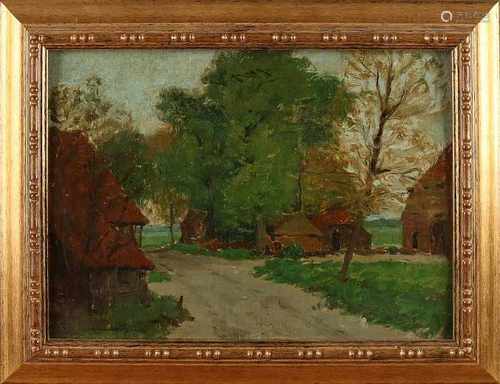 William Witjens. 1884 - 1962. View farm. Oil on linen. Panel. Size: 30 x H, B 38 cm. In good