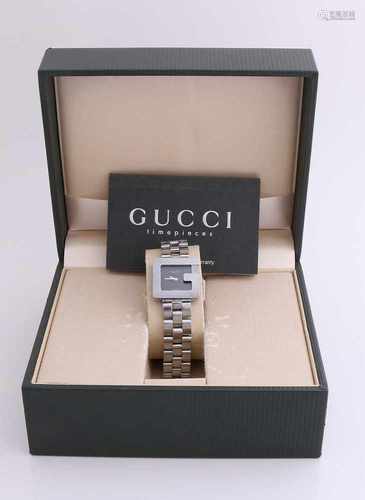 Gucci women's watch, model 3600, quarts, equipped with butterfly clasp with a steel band. In