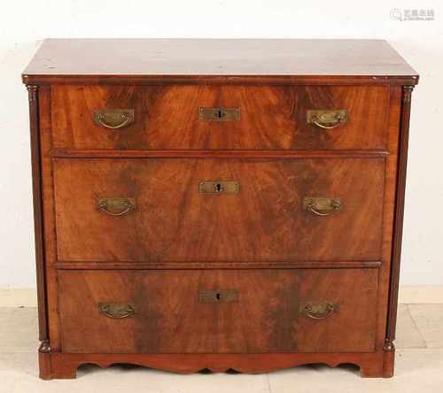 German mahogany late Biedermeier commode. Circa 1850. Size: 82 x 50 x 95 cm. In good condition.