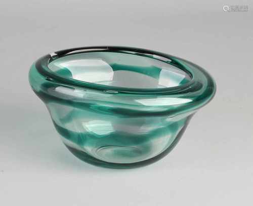 Dutch Floris Meydam glass vase. Unica marked AE 355. 1919 - 2011. Glasfabriek Leerdam. Size: 7.5 x