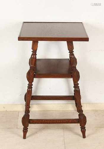 Antique German oak side table. Circa 1880. Gründerzeit. Size: 74 x 44 x 44 cm. In good condition.