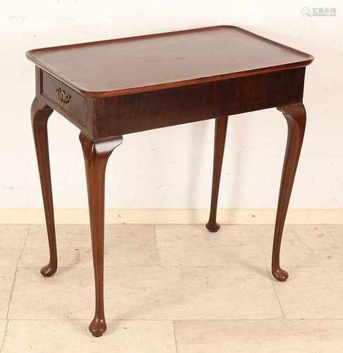 18th Century mahogany side table with drawers. Size: 73 x 73 x 44 cm. In good condition.