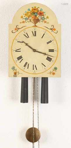 Old German Schwarzwalder clock. Half-hour battle on call. Handpainted. 20th century. Size: 38 x 25 x