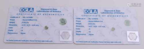 Two brilliant cut diamonds, one diamond 0,51 ct I2 Color purity is H, and one diamond 0,50 ct purity