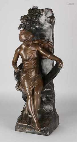 Emile Picault. 1833 - 1915. Large antique French bronze figure. Jugendstil. Circa 1910. Title: