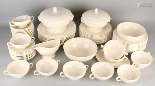 English Wedgwood Etruria or Edme dinnerware. Consisting of 10 large plates, 10 small plates, 10 soup