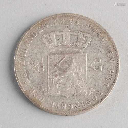 Silver Coin 2.5 Gulden 1843, William III.