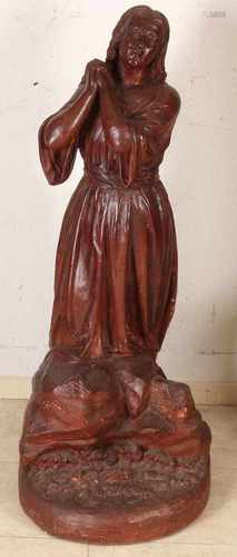 Very large 19th century signed terracotta Fig. Alfond the Bombay? Minimal restoration. Size: H 104