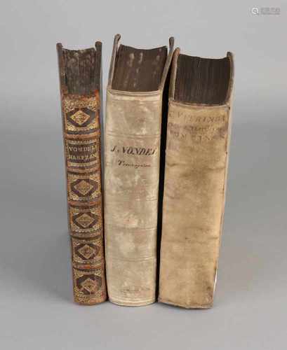 Three Dutch antiquarian books. 17th - 18th Century. 1. J. v. Vondel, King David in exile for John