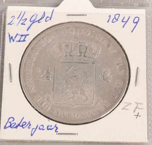 Coin 2.5 Gulden 1849 Willem II.