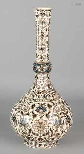 Large antique Rozenburg Den Haag lump vase with floral decoration. Circa 1910. Indian decor. G.