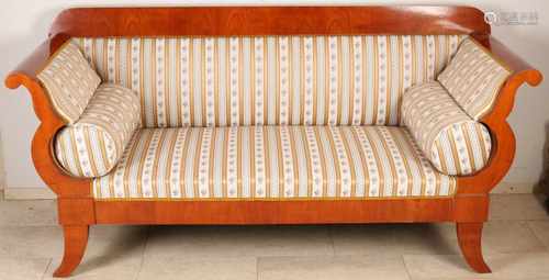 German cherry wood sofa in Biedermeier style. In ancient example. 21st century. Polished. Size: