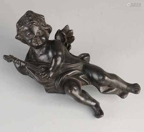 Bronze (hang) Angel with Lute. 20th century. Dimensions: 26 cm. In good condition.