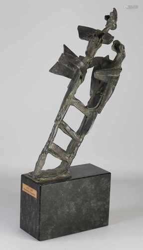 Large modern bronze sculpture on black marble base. Signed Eido 2/15. Second half 20th century.