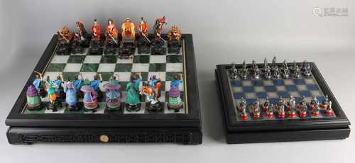 Two Franklin Mint chess games. Limited edition. One time set Oriental. One time Battle of Waterloo /