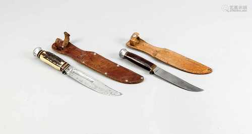 Two old German jachtdolken. Mid 20th Century. Pyrco Germany / Emile Voos Solingen. Size: 24-28 cm.