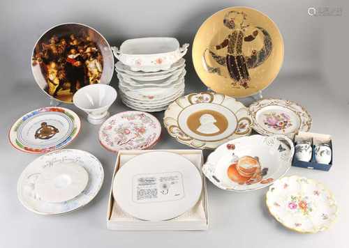 Large lot old / antique German (ornamental) porcelain. Among others: Commemorative Plates,