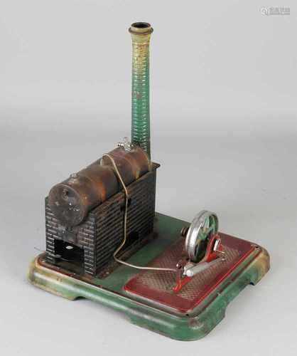 Antique German Marklin toy steam engine. Circa 1930. played. Size: 30 x 24 x 22 cm. In reasonable