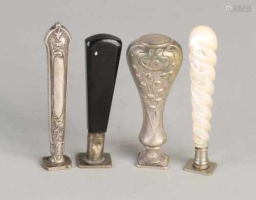 Four various ancient temples lax. Approximately 1900. Among others: pearlescent, metal, bakelite.