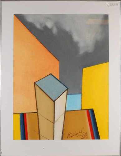 Dirkjan Ripple, 1998. 1932 - 2013. Abstract composition. Gouache on paper. Size: 75 x 55 cm. In good