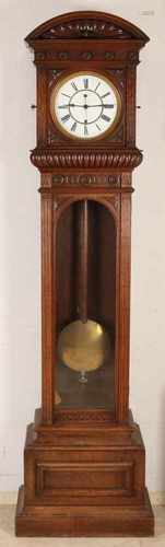 Rare Lenzkirch precision pendulum clock with pendulum compensation and central seconds hand. Circa