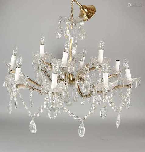 Large crystal glass chandelier. 21st century. Size: ø 80 x 75 cm. In very good condition.