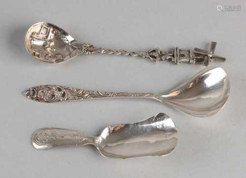 Three silver 835/000 creation. Include: Tea Spoon Mr. Hendrik van der Ree-Schoonhoven. Anno Q