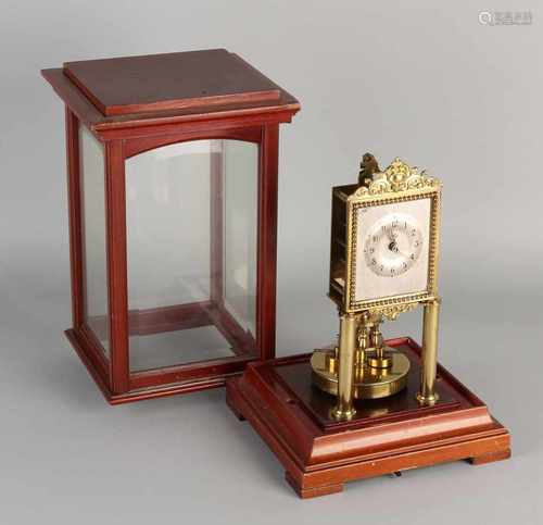 Antique mahogany Gustav Becker years pendulum clock with cut glass. Circa 1900. Dimensions: H 32 cm.