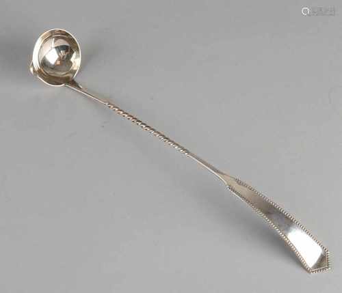 835/000 Silver boerenjongens spoon with a round bucket, pouring spout and twisted handle with