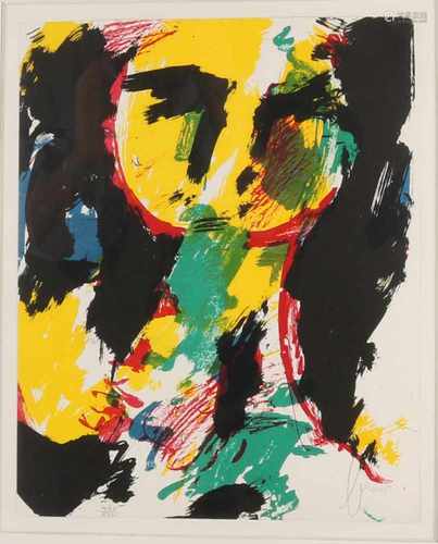 Eugene Brands. 1913 - 2002. Nr. 25/25. Yellow face. Lithograph on paper. Size: H40 x W 30cm. In good