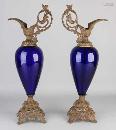 Two large German historicism ceremonial decorative vases. Circa 1890. Neo Renaissance. Composition