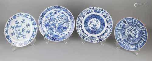 Four 18th century Chinese porcelain plates. Consisting of Kang Xi, landscape / floral, minimal chip.