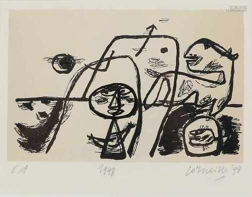 Guillaume Corneille. 1998. 1922 - 2010. Epreuve d'artiste. Figures 1948. Lithography on paper. Size: