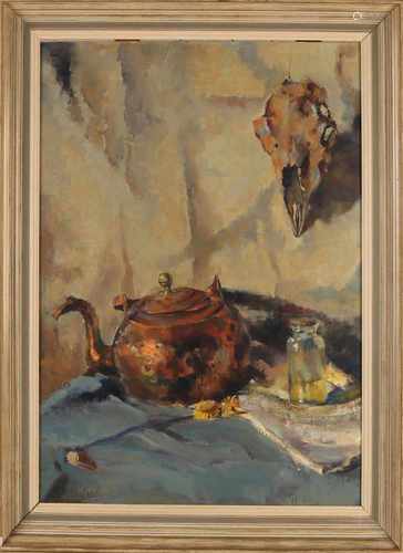 H. Korteling. 1953. Deventer. Still life with apple boiler. Oil paint on panel. Dimensions: H 70 x W