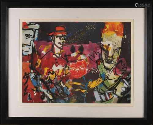 Lithography Herman Brood. 1946 - 2001. Fantasy figures. Offset printing. Size: 60 x H, B 80 cm. In