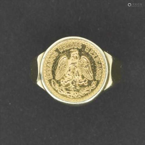 Münzring 2 Pesos / A gold ring, Mexiko, 1948 Material: