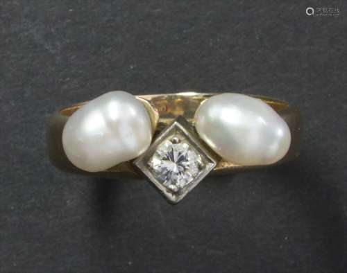 Damenring mit Brillanten und Perlen / A lady's ring