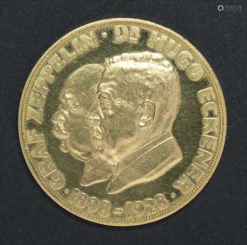 Gold-Medaille 'Zeppelin Weltfahrt 1929' Material: Gold