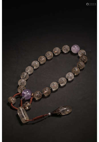 A Chinese Natural Crystal Beads Hand String