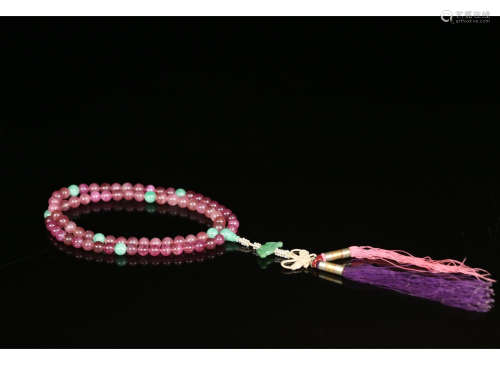 A Chinese Tourmaline Beads Hand String