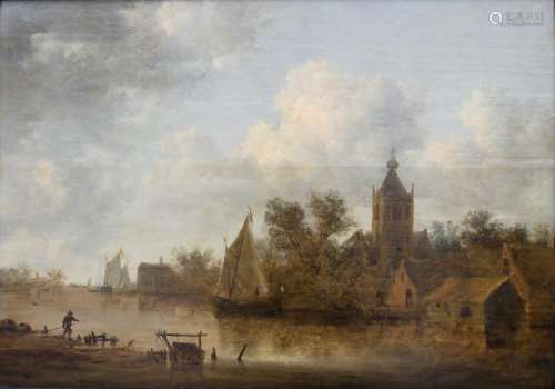 Jan van Gojen (1596-1656), 'Flusslandschaft mit